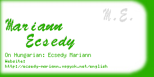 mariann ecsedy business card
